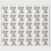 Whimsical Dog Watercolor Birthday Invitation Cadeaupapier (Vlak)