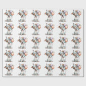 Whimsical Dog Watercolor Birthday Invitation Cadeaupapier (Vlak)