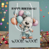 Whimsical Dog Watercolor Birthday Medium Cadeauzakje