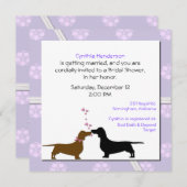 Whimsical Dogs Bridal Shower Invitation Kaart (Voorkant / Achterkant)