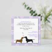 Whimsical Dogs Bridal Shower Invitation Kaart (Staand voorkant)