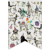 Whimsical Dogs verjaardagsfeestje vieren Vlaggetjes (Derde vlag)