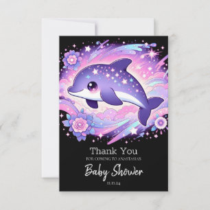 Whimsical Dolphin Baby Bedankkaart