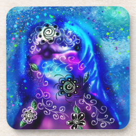 Whimsical Dolphin Blue Blauwgroen Kust Nautisch Bier Onderzetter