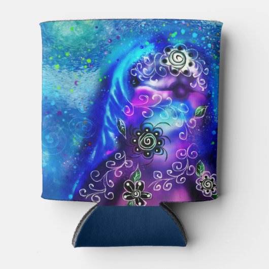 Whimsical Dolphin Blue Blauwgroen Kust Nautisch Blikjeskoeler (Voorkant)