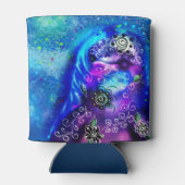 Whimsical Dolphin Blue Blauwgroen Kust Nautisch Blikjeskoeler (Achterkant)