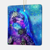 Whimsical Dolphin Blue Blauwgroen Kust Nautisch Keramisch Ornament (Links)