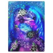 Whimsical Dolphin Blue Blauwgroen Kust Nautisch Klembord (Achterkant)