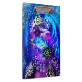 Whimsical Dolphin Blue Blauwgroen Kust Nautisch Klembord (Rechts)