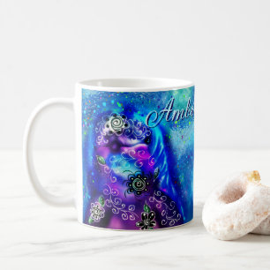 Whimsical Dolphin Blue Blauwgroen Kust Nautisch Koffiemok