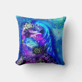 Whimsical Dolphin Blue Blauwgroen Kust Nautisch Kussen