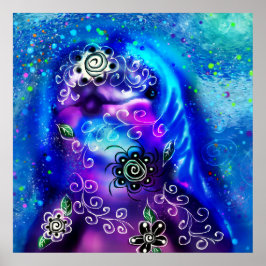 Whimsical Dolphin Blue Blauwgroen Kust Nautisch Poster