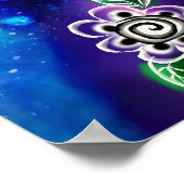 Whimsical Dolphin Blue Blauwgroen Kust Nautisch Poster (Hoek)