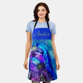 Whimsical Dolphin Blue Blauwgroen Kust Nautisch Schort (Gedragen)