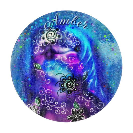 Whimsical Dolphin Blue Blauwgroen Kust Nautisch Snijplank (Voorkant)