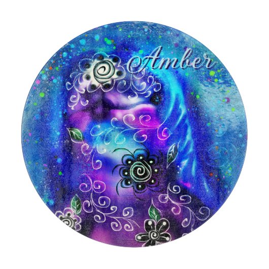 Whimsical Dolphin Blue Blauwgroen Kust Nautisch Snijplank (Voorkant)