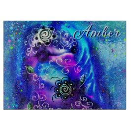 Whimsical Dolphin Blue Blauwgroen Kust Nautisch Snijplank