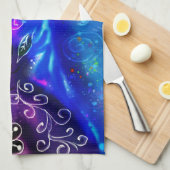 Whimsical Dolphin Blue Blauwgroen Kust Nautisch Theedoek (Quarter Fold)