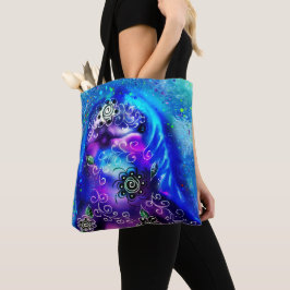 Whimsical Dolphin Blue Blauwgroen Kust Nautisch Tote Bag