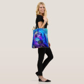 Whimsical Dolphin Blue Blauwgroen Kust Nautisch Tote Bag (Op model)