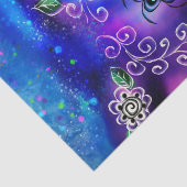 Whimsical Dolphin Blue Blauwgroen Nautische Decoup Tissuepapier (Detail)