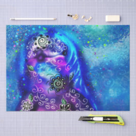 Whimsical Dolphin Blue Blauwgroen Nautische Decoup Tissuepapier