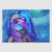 Whimsical Dolphin Blue Blauwgroen Nautische Decoup Tissuepapier (Voorkant)