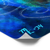 Whimsical Dolphin Coastal Nautical Floral Blauwgro Poster (Hoek)