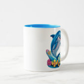 Whimsical Dolphin Splash Coffee Mok (Voorkant rechts)