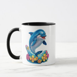 Whimsical Dolphin Splash Coffee Mok