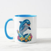 Whimsical Dolphin Splash Coffee Mok (Links)