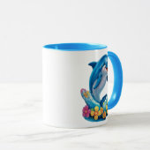 Whimsical Dolphin Splash Coffee Mok (Voorkant rechts)