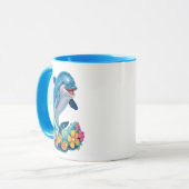 Whimsical Dolphin Splash Coffee Mok (Voorkant links)
