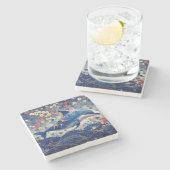 Whimsical Dolphin Stenen Onderzetter (Zijkant)