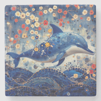 Whimsical Dolphin Stenen Onderzetter