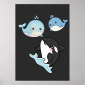 Whimsical Dolphin Trio Poster | Friendship Art (Voorkant)