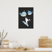 Whimsical Dolphin Trio Poster | Friendship Art (Keuken)