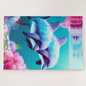 Whimsical Dolphins en Floral Underwater Legpuzzel (Horizontaal)