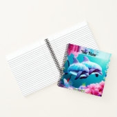 Whimsical Dolphins en Floral Underwater Notitieboek (Binnen)