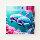 Whimsical Dolphins en Floral Underwater Notitieboek (Achterkant)