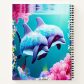 Whimsical Dolphins en Floral Underwater Notitieboek (Achterkant)