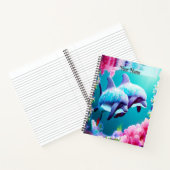 Whimsical Dolphins en Floral Underwater Notitieboek (Binnen)