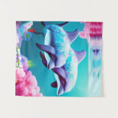 Whimsical Dolphins en Floral Underwater Wandkleed (Voorkant (horizontaal))