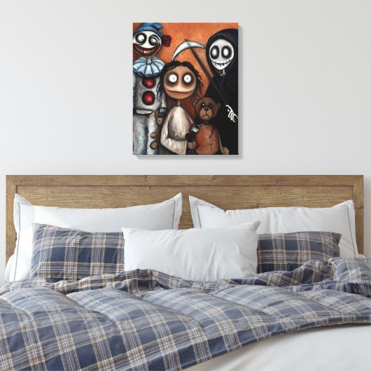 Whimsical donker griezelig kunst canvas Print (Insitu (Slaapkamer))