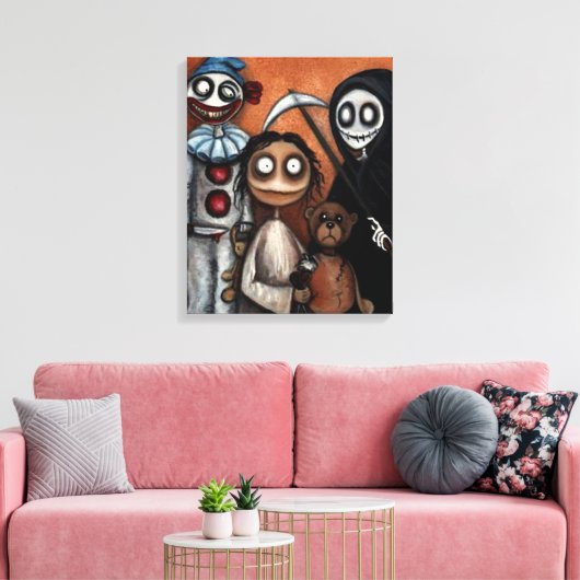 Whimsical donker griezelig kunst canvas Print (Insitu (Woonkamer))