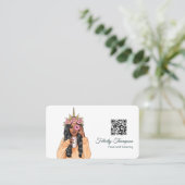 Whimsical Donut Eenhoorn Lady Food Catering QR-cod Visitekaartje (Staand voorkant)