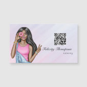Whimsical Donut Lady Food Catering QR-code (Voorkant)