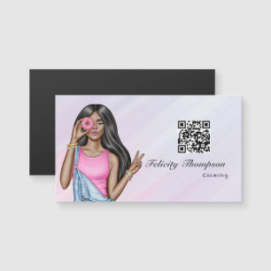 Whimsical Donut Lady Food Catering QR-code