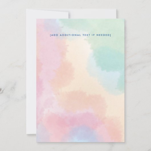 Whimsical Donut Rainbow Unicorn Pool Party Kaart (Achterkant)