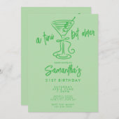 Whimsical Doodle A Tini Bit Older 21st Birthday Kaart (Voorkant / Achterkant)